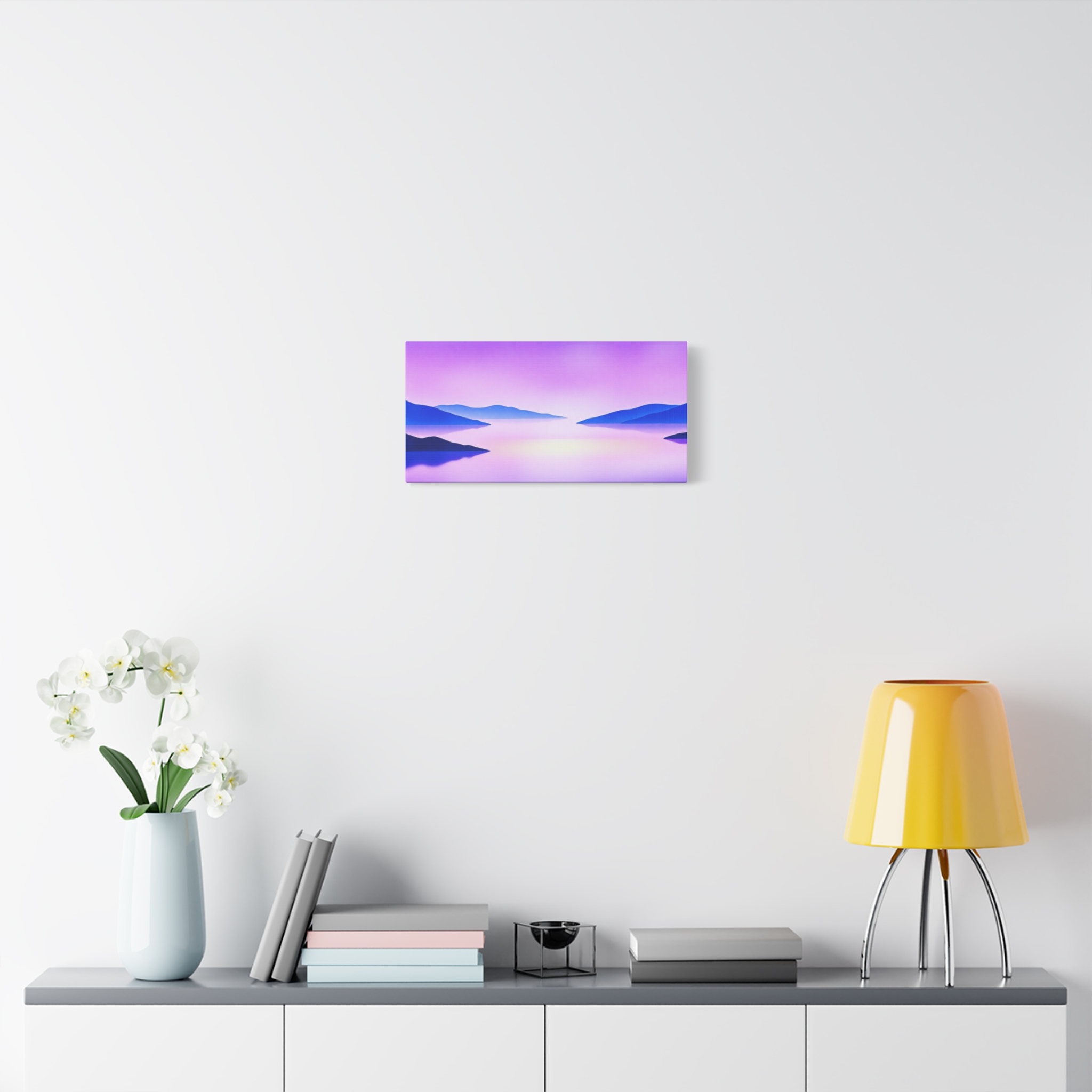 Serene Matte Canvas Art Print – Tranquil Purple Landscape | Multiple Sizes Availabl.