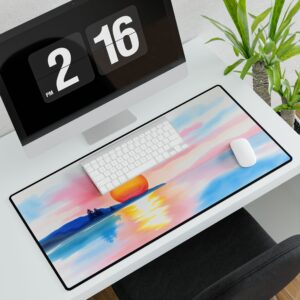 Vibrant Sunset Desk Mat - Artistic Mousepad for Home Office Decor