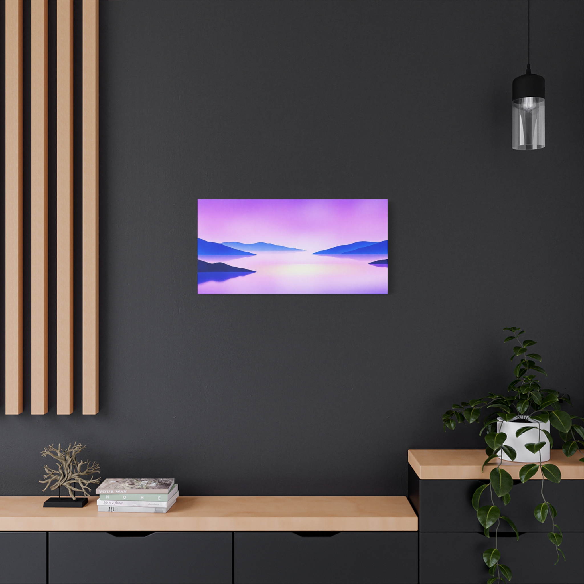 Serene Matte Canvas Art Print – Tranquil Purple Landscape | Multiple Sizes Availabl. - Image 6